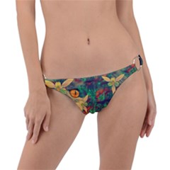 Illustrations Color Cat Flower Abstract Textures Orange Ring Detail Bikini Bottoms by anzea