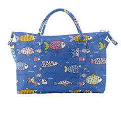 Sea Fish Blue Submarine Animals Carry-on Travel Shoulder Bag by Loisa77