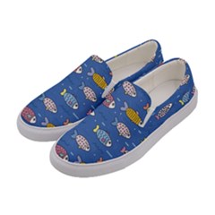 Sea Fish Blue Submarine Animals Women s Canvas Slip Ons by Loisa77