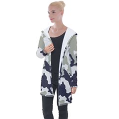 Camo Army Black White Longline Hooded Cardigan by Loisa77