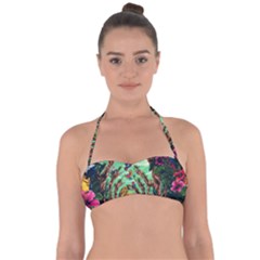 Monkey Tiger Bird Parrot Forest Jungle Style Tie Back Bikini Top by Grandong