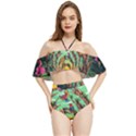 Monkey Tiger Bird Parrot Forest Jungle Style Halter Flowy Bikini Set  View1