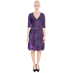 Feather Pattern Texture Form Wrap Up Cocktail Dress by Grandong