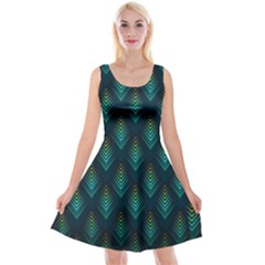 Peacock Texture 3d Pattern Peacock Texture Reversible Velvet Sleeveless Dress by Loisa77