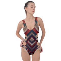 Texture Pattern Fabric Side Cut Out Swimsuit by Loisa77