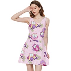 Owls Bird Animal Pattern Inside Out Racerback Dress by Loisa77