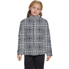 Squares Inside Background Checkered Contemporary Effect Electronic Futuristic Graphic Illusion Modern Kids  Puffer Bubble Jacket Coat by Loisa77
