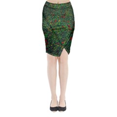 Grass Nature Meadow Midi Wrap Pencil Skirt by Loisa77