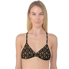 Vintage Batik Art Architecture Pattern Reversible Tri Bikini Top by Ravend