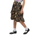 Vintage Batik Art Architecture Pattern Kids  Ruffle Flared Wrap Midi Skirt View2