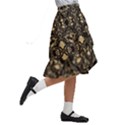 Vintage Batik Art Architecture Pattern Kids  Ruffle Flared Wrap Midi Skirt View3