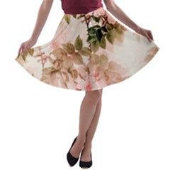 Flower Plant Vintage Retro A-line Skater Skirt by Ravend