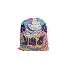 Dessert Chocolate Cream Drawstring Pouch (small) by Loisa77