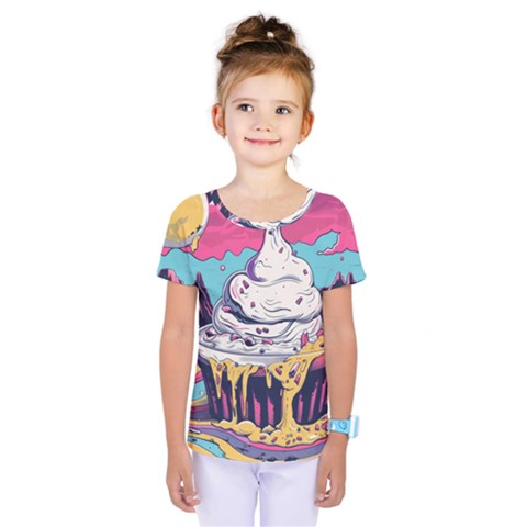Dessert Chocolate Cream Kids  One Piece T-shirt by Loisa77