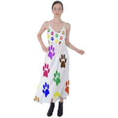 Pawprints Paw Prints Paw Animal Tie Back Maxi Dress by Apen