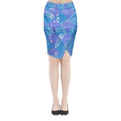 Background Abstract Texture Pattern Midi Wrap Pencil Skirt by Loisa77