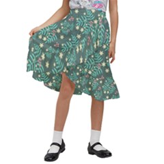 Illustration Pattern Seamless Kids  Ruffle Flared Wrap Midi Skirt by Loisa77