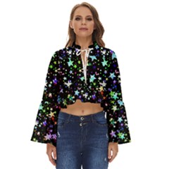 Christmas-star-gloss-lights-light Boho Long Bell Sleeve Top by Grandong