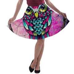 Owl Dreamcatcher A-line Skater Skirt by Grandong