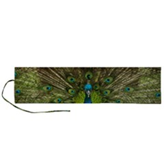 Peacock Feathers Bird Plumage Roll Up Canvas Pencil Holder (l) by Perong