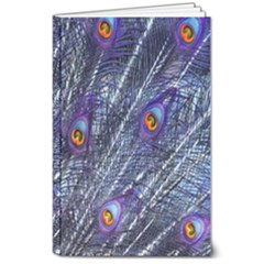 Peacock Bird Feathers Coloured Plumage 8  X 10  Softcover Notebook by Perong