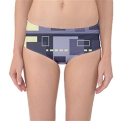 Pattern Design Abstract Lilac Mid-waist Bikini Bottoms by Perong