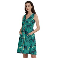 Happy Dogs Animals Pattern Sleeveless Dress With Pocket by Ket1n9