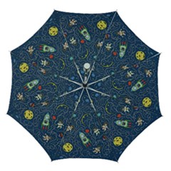 Cat Space Astronaut Rocket Maze Automatic Folding Umbrella With Case (medium) by Perong
