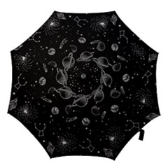 Black Space Drawing Art Planet Drawing Stars Black Space Galaxy Outer Space Hook Handle Umbrellas (medium) by Perong