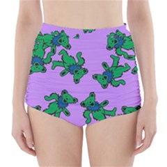 Grateful Dead Bears  Pattern High-waisted Bikini Bottoms by Perong