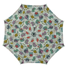 Owl Animal Bird Pattern Automatic Folding Umbrella With Case (medium) by Perong