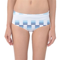 Geometric Pulse Print Design Mid-waist Bikini Bottoms by dflcprintsclothing