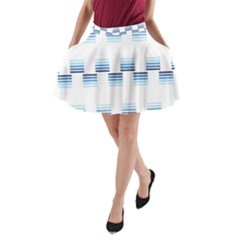 Geometric Pulse Print Design A-line Pocket Skirt by dflcprintsclothing