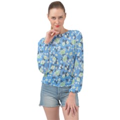 Pattern Texture Seamless Design Banded Bottom Chiffon Top by Perong