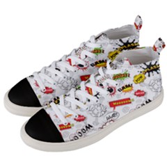 Pattern Seamless Texture Cartoon Men s Mid-top Canvas Sneakers by Perong