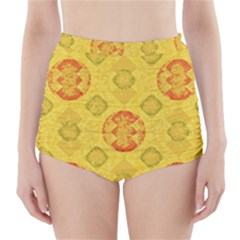 Art Pattern Design Background High-waisted Bikini Bottoms by Perong