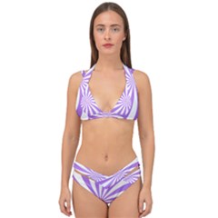 Spiral Vortex Rays Lavender Swirl Purple Double Strap Halter Bikini Set by Salmanaz77