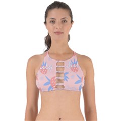 July Summer Strawberry Pink Berry Perfectly Cut Out Bikini Top by Grandong