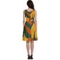 Lemon Citrus Fruit Summer Painting Drawing Sleeveless V-Neck Skater Dress with Pockets View4