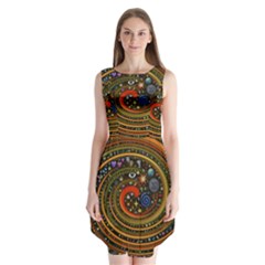 Swirl Vortex Emoji Cyclone Motion Art Sleeveless Chiffon Dress   by Paksenen