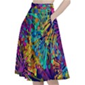 Illustration Graphics Art A-Line Full Circle Midi Skirt With Pocket View2