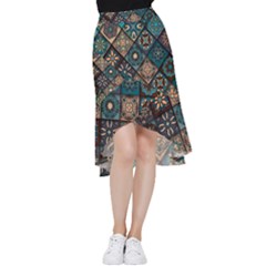 Flower Texture Background Colorful Pattern Frill Hi Low Chiffon Skirt by Cemarart