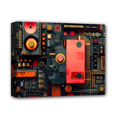 Tech Technology Pattern Deluxe Canvas 14  X 11  (stretched) by Salmanaz77