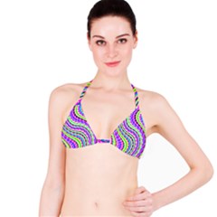 Neon Trippy Swirls Twirls Design Classic Bikini Top by Salmanaz77