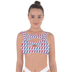 Fabric Geometric Pattern Background Bandaged Up Bikini Top by Salmanaz77