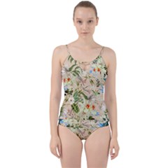 Textile Fabric Tropical Cut Out Top Tankini Set by Paksenen