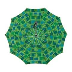 Green Abstract Geometric Automatic Folding Umbrella With Case (large) by Ket1n9