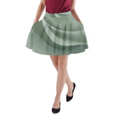 Silky Sage Abstract Elegant Print Design A-line Pocket Skirt by dflcprintsclothing