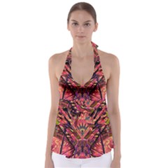 Trippy Garland Tie Back Tankini Top by MRNStudios