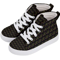 Fern Pattern 2 Black Kids  Hi-top Skate Sneakers by snowwhitegirl